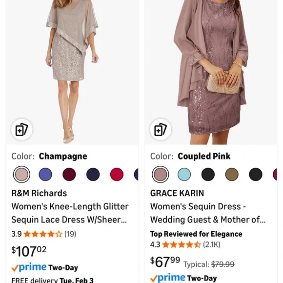 R&M Richards Asymmetrical Lace Dress in Champagne - Picture 8 of 8